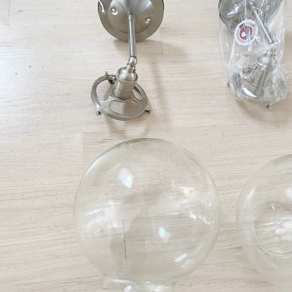 4 Brushed Nickle Sconces — Never Used